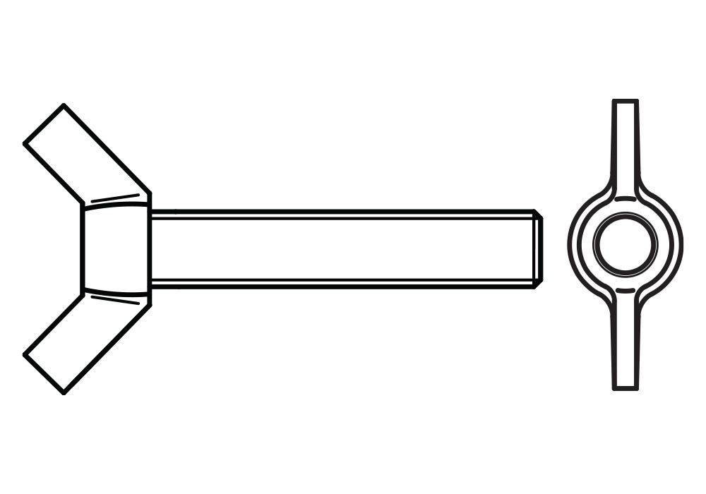 WING SCREW ZP, Tornillo mariposa en acabado zincado